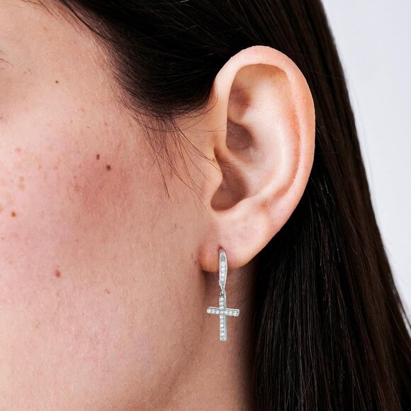 ✨Women Silver Earrings Waterdrop Butterfly Drop Teardrop Hoop Dangle Earrings - Picture 3 of 7